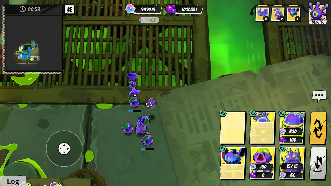 Purple creatures fighting in an underground arena